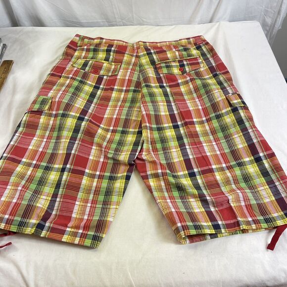 NWT KOMAN Bermuda Plaid Long Shorts Y2K 2XL 38-41 - Picture 3 of 5